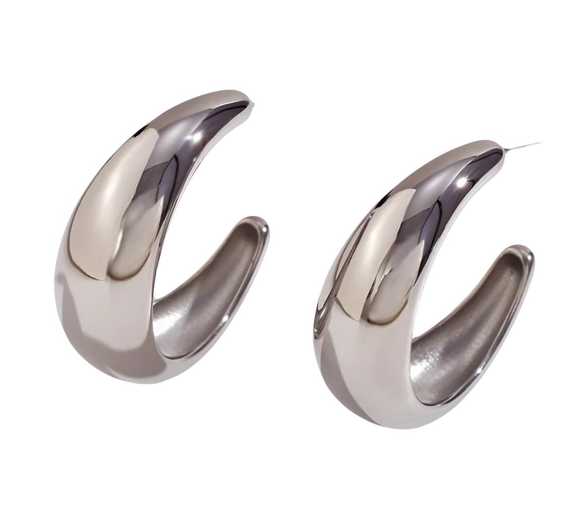 Chunky Silver Earrings